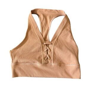 Aerie Offline Ribbed Lace Up Sports Bra